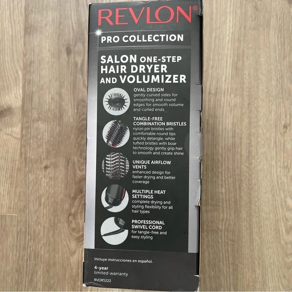 Revlon Pro Collection Salon One Step Hair Dryer and Volumizer Black/Pink NEW - Picture 2 of 7